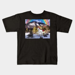 Magic in the Wild: Basalt Mountain in Basalt Colorado | Dancing Uniquorns by Mellie Kids T-Shirt